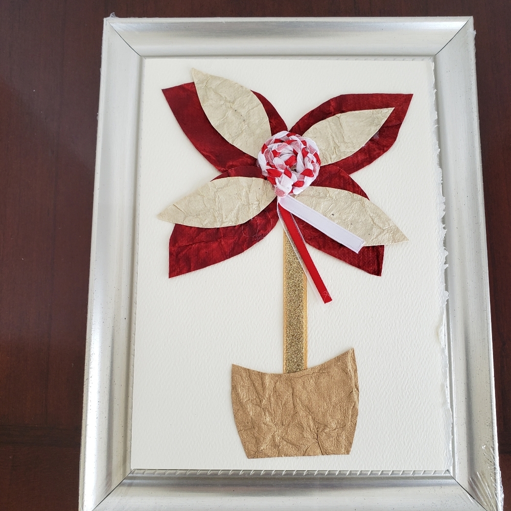 Handmade art card -  Red butterfly - Picture 2 of 5
